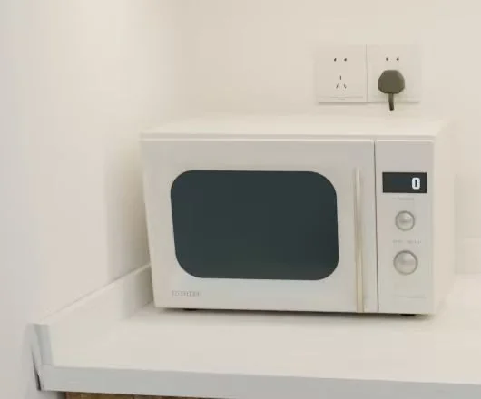 Microwave with door closed